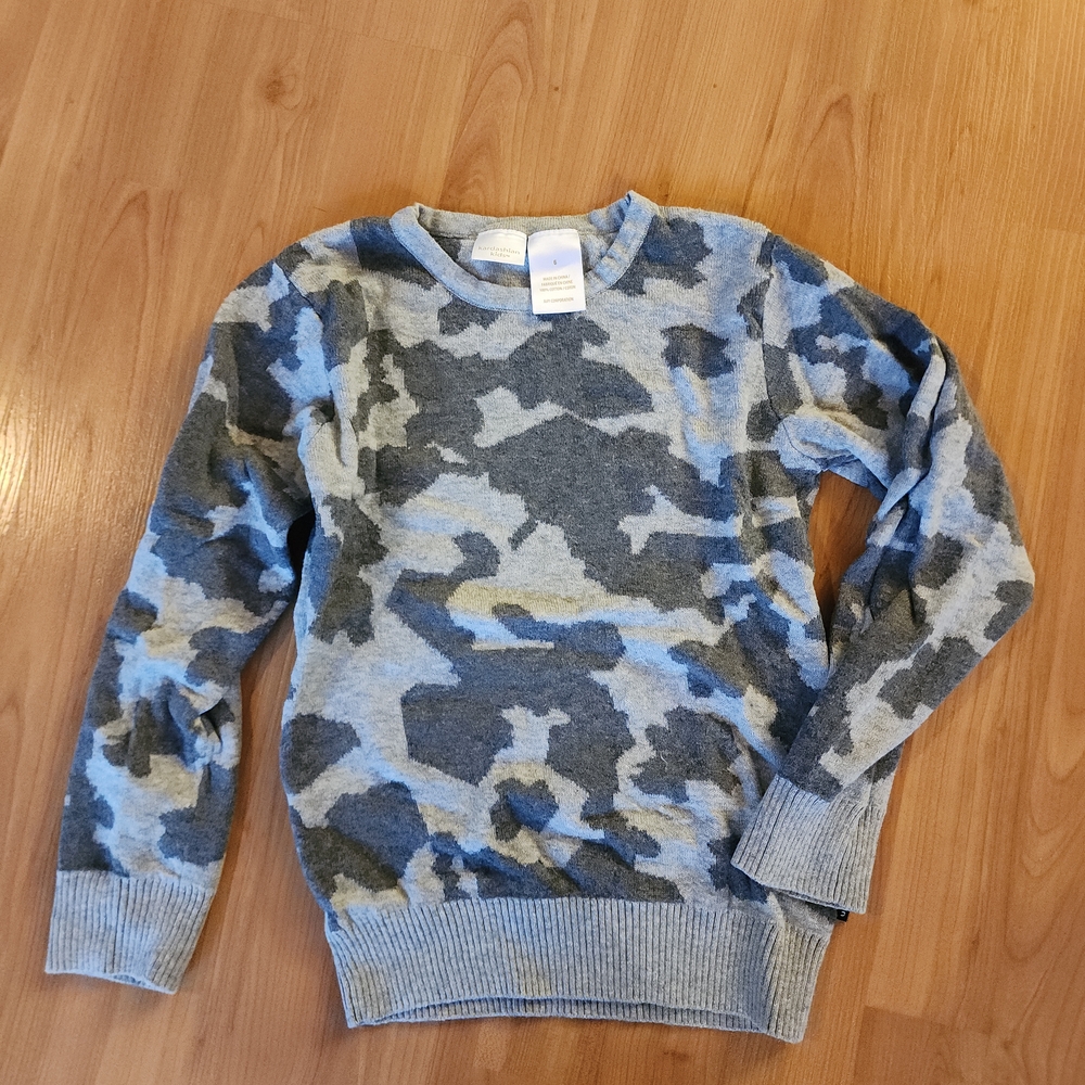 Kardashian Kids Gray and Blue Camouflage Crewneck Sweater
